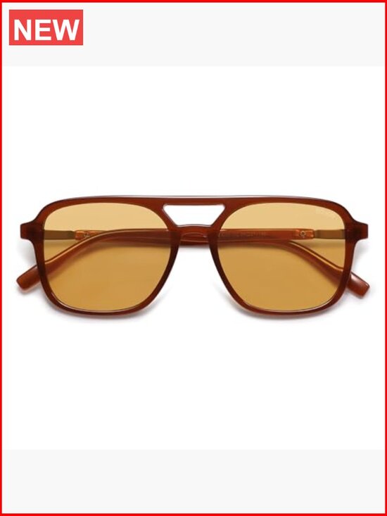Retro Aviator Sunglasses Rectangle Shades UV400 Protection Unisex main image 7